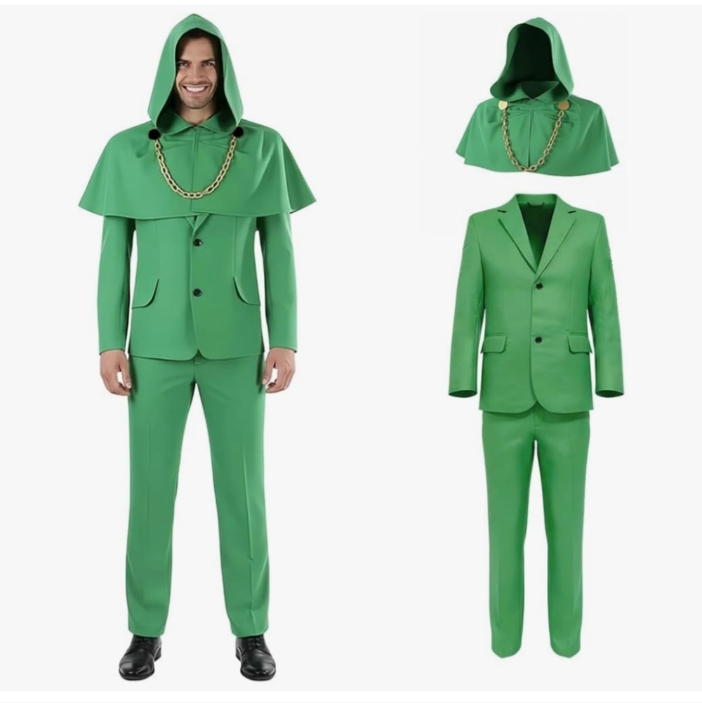 NWOT Dr. Doom Green Hooded Suit with Chain Detail